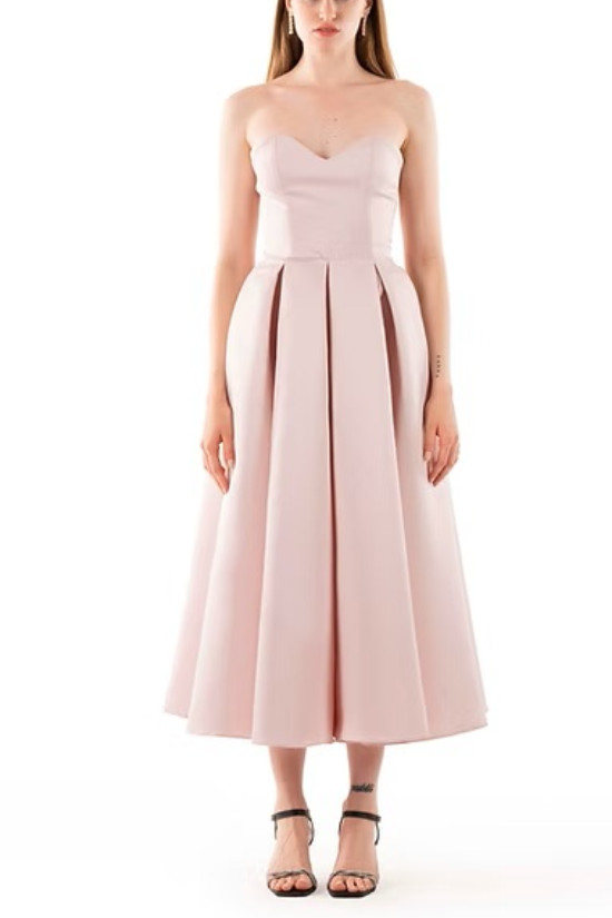 Craye Straplez Midi Elbise